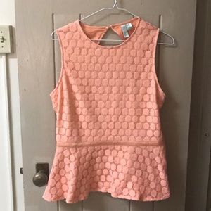 Peplum salmon top